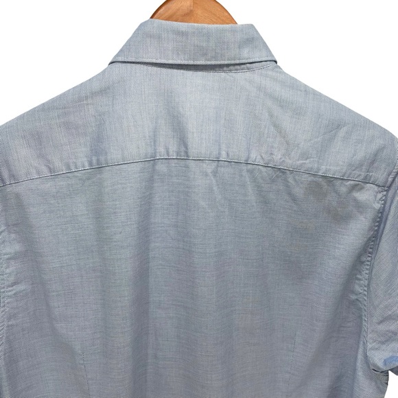 Ted Baker London Size 5 Short Sleeve Button Down Shirt DBL Button Sleeve Accent - Picture 10 of 11